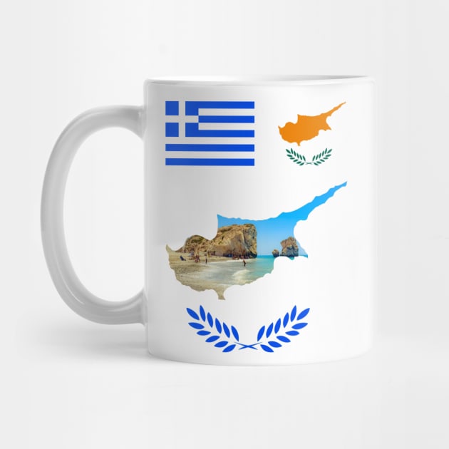 Greece & Cyprus Flag - Petra Tou Romiou attraction by Polis